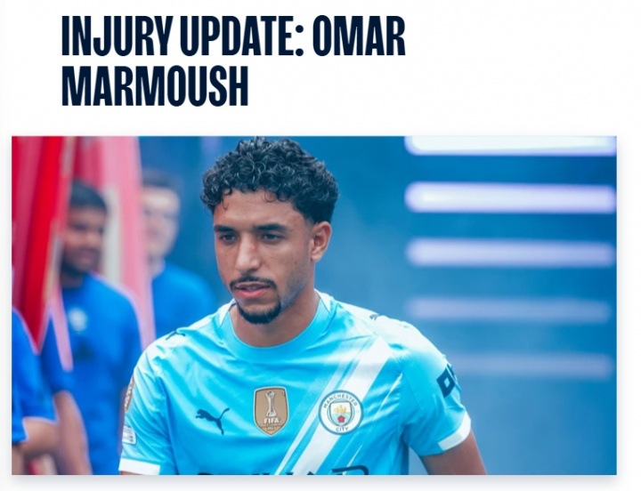 开云登录入口-国家队比赛受伤！曼城官方：马尔穆什膝盖受伤，将缺席曼市德比